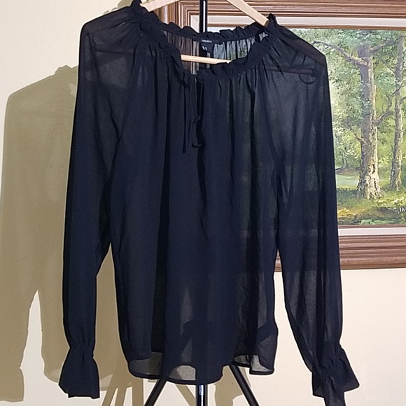 Forever 21 Tops - Forever 21 black sheer blouse size (M) A30